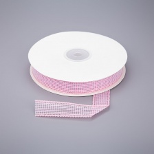 Декоративная лента капроновая, ширина 25 мм, намотка 25 ярдов, цвет розовый