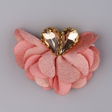 Цветочки декоративные со стразами, цвет грязно-розовый, размер 40х25 мм