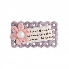 Аппликация 3D "Рамка", цвет серый, размер 33х18 мм