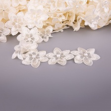 Цветочки из капроновой ленты, ширина 60 мм, намотка 20 ярдов, цвет шампань (№ 21)