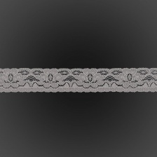Кружево эластичное, ширина 25 мм, цвет белый, намотка 15 ярдов