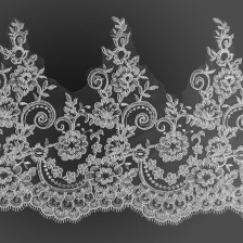 Кружево гипюр, ширина 330 мм, цвет белый, намотка 10 ярдов