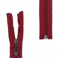 Молния спираль, тип 5, разъемная, длина 85 см, цвет 177 (бордовый), бегунок темный никель