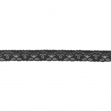 Кружево эластичное, ширина 25 мм, цвет черный, намотка 30 ярдов