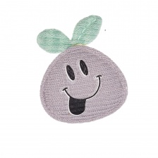 Аппликация 3D "Яблочко", цвет серый, размер 25х30 мм