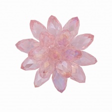 Аппликация с элементами из бисера, цвет розовый, диаметр 30 мм