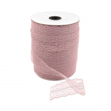 Кружево на сетке, ширина 45 мм, цвет грязно-розовый (№21), намотка 300 ярдов