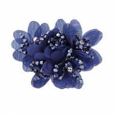 Аппликация с элементами из бисера, цвет темно-синий, размер 70х55 мм