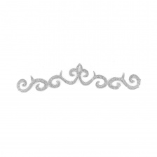 Термоаппликация орнамент, цвет серебряный, размер 195х38 мм