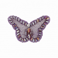 Аппликация с элементами из бисера на фетровой основе, цвет фиолетовый, размер 70х45 мм