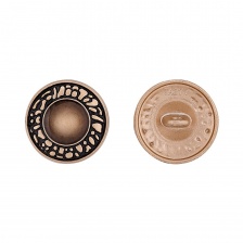 Пуговица металлическая на ножке, золотая с кофейным, 32L
