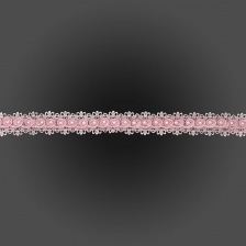 Кружево ажурное с отделкой,  на нежной кружевной основе россыпь бутонов роз с бусиной в центре цветка, ширина 40 мм, намотка 15 ярдов, цвет розовый