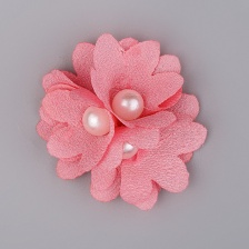 Цветочки декоративные с бусинами, цвет грязно-розовый, диаметр 40 мм, 