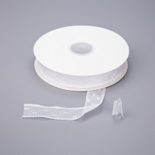 Декоративная лента капроновая, ширина 20 мм намотка 25 ярдов  цвет белый