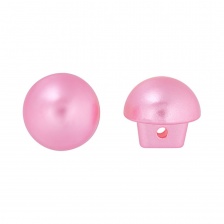 Пуговица пластиковая на ножке, в форме полусферы, розового цвета, размер 18L