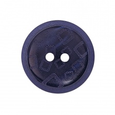 Пуговица пластиковая на два прокола, темно-синяя, 34L