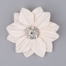 Цветочки декоративные со стразами, цвет шампань, диаметр 40 мм