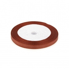 Декоративная лента атласная, ширина 6 мм, намотка 25 ярдов, цвет коричневый (№031)