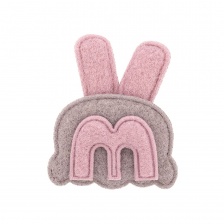 Аппликация 3D "Ушки", цвет серый, размер 40х45 мм