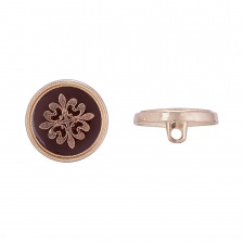 Пуговица металлическая на ножке, золотая с бордовым, 32L