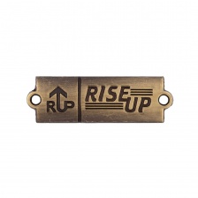 Пластинка металлическая пришивная, размер 30 мм х 10 мм, цвет бронза