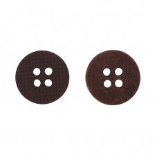 Пуговица пластиковая на четыре прокола, размер 24L, цвет кофейный
