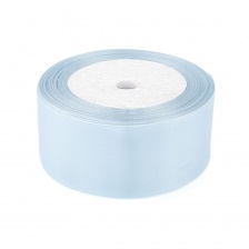 Декоративная лента атласная, ширина 38 мм, намотка 25 ярдов, цвет нежно-голубой (№078)