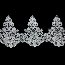 Кружево гипюр, ширина 220 мм, цвет сияющий белый, намотка 10 ярдов