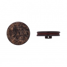 Пуговица пластиковая, на ножке, кофейная, окрашена под мрамор, 54L