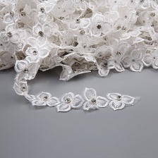 Цветочки из капроновой ленты, ширина 33 мм, намотка 20 ярдов, цвет белый, № 7