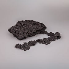 Кружево Цветочное, красивая цветочная гирлянда с бусиной в центре цветка, намотка 10 ярдов, ширина 55 мм, цвет черный 