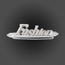 Брошь металлическая, крепление усики, цвет серебряный, размер 25х10 мм