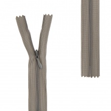 Молния спираль, тип 3, потайная, неразъемная, основа капрон, длина 50 см, цвет 562 (зелено-серый), бегунок цвета основы