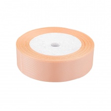 Лента атласная, ширина 25 мм, намотка 25 ярдов, цвет персиковый (№174)