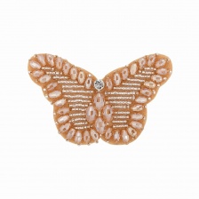 Аппликация с элементами из бисера на фетровой основе, цвет шампань, размер 70х45 мм