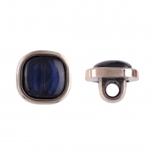 Пуговица пластиковая на ножке, размер 20L, цвет золотой+темно-синий