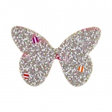 Аппликация 3D "Бабочка", цвет серый, размер 40х27 мм