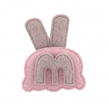 Аппликация 3D "Ушки", цвет грязно-розовый, размер 40х45 мм