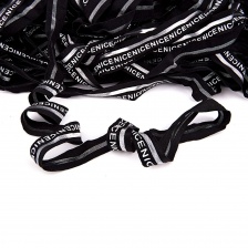 Резинка декоративная, ширина 20 мм, цвет черный/серебро