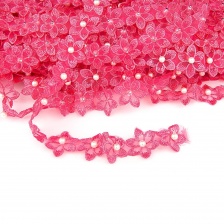 Цветочки из капроновой ленты, размер 30 мм, намотка 20 ярдов, цвет коралловый (№ 29) 