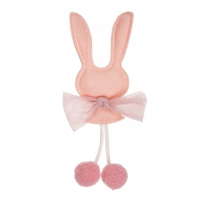 Аппликация 3D "Зайчик", цвет грязно-розовый, размер 35х95 мм