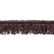 Декоративная тесьма букле с бахромой, отделана золотым люрексом, цвет кофейный, ширина 35 мм, намотка 45 ярдов