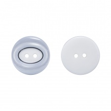 Пуговица пластиковая на два прокола, белая, размер 34L