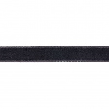 Лента бархатная, ширина 10 мм, цвет черный, намотка 50 ярдов