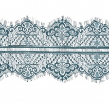 Кружево "Французское", ширина 140 мм, цвет темно-зеленый, длина 3 метра