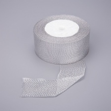 Лента люрикс, ширина 40 мм, цвет серебряный, намотка 25 ярдов