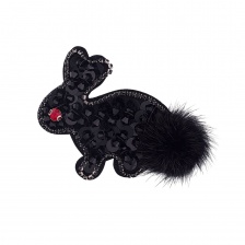 Аппликация с элементами из бисера.цвет черный+красная страза, размер 95х62 мм