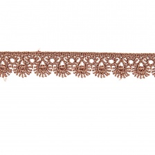 Кружево ажурное, тонкая изящная нежная гирлянда с причудливым узором и резными краями, ширина 15 мм, цвет каппучино , намотка 10 ярдов 