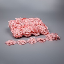 Кружево "Цветочное", ширина 50 мм, цвет розовый, намотка 10 ярдов 