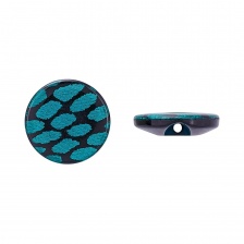 Пуговица пластиковая на полуножке, размер 20L, форма круглая, цвет бирюзовый 
